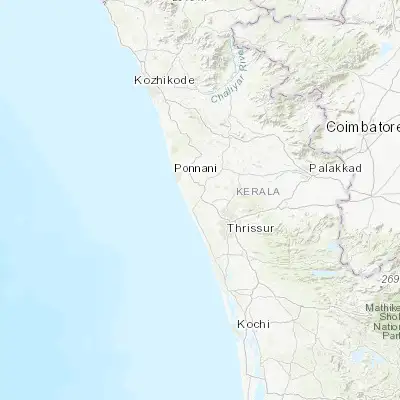 Map showing location of Kunnamkulam (10.646670, 76.066950)