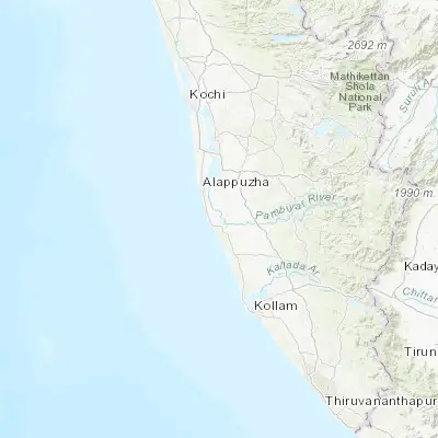 Map showing location of Kunnumma (9.356720, 76.413430)