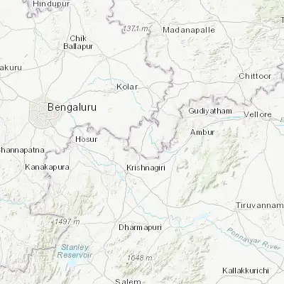 Map showing location of Kuppam (12.749310, 78.341890)