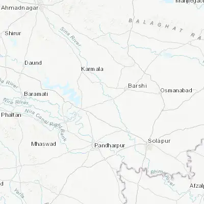 Map showing location of Kurduvādi (18.093390, 75.415670)