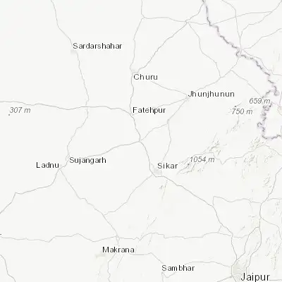Map showing location of Lachhmangarh Sīkar (27.822940, 75.027540)