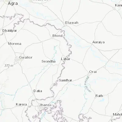 Map showing location of Lahār (26.194010, 78.941370)