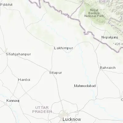 Map showing location of Lāharpur (27.708270, 80.902560)