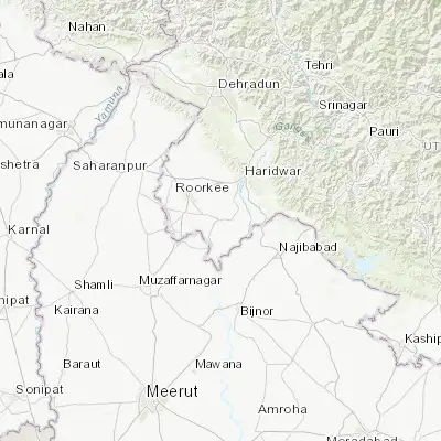 Map showing location of Laksar (29.758700, 78.041480)