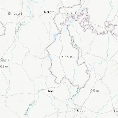 Map showing location of Lalitpur (24.690070, 78.419150)