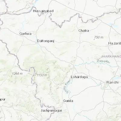 Map showing location of Lātehār (23.744230, 84.499840)