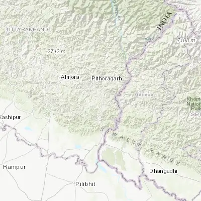 Map showing location of Lohaghāt (29.403560, 80.089650)