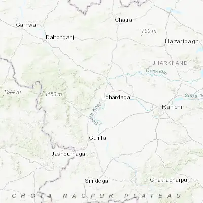 Map showing location of Lohārdagā (23.433050, 84.679920)