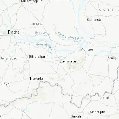 Map showing location of Luckeesarai (25.176500, 86.094700)
