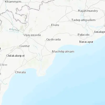 Map showing location of Machilīpatnam (16.187470, 81.138880)