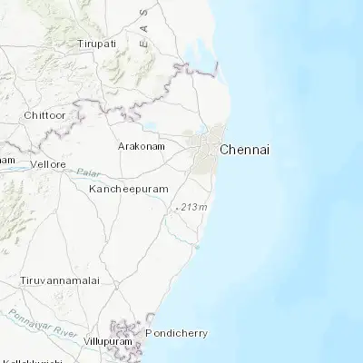 Map showing location of Madambakkam (12.852500, 80.046670)