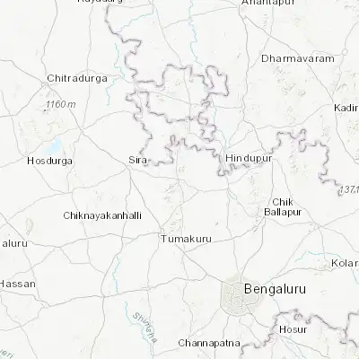 Map showing location of Madhugiri (13.660350, 77.212390)