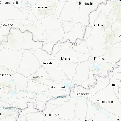Map showing location of Madhupur (24.274190, 86.639290)