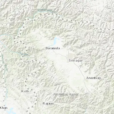 Map showing location of Māgām (34.092560, 74.590160)