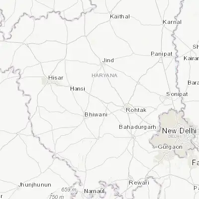 Map showing location of Maham (28.969120, 76.294950)