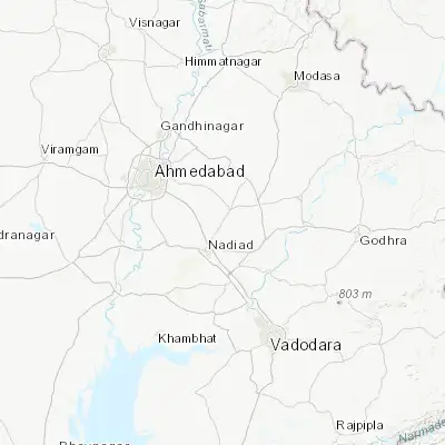 Map showing location of Mahudha (22.820820, 72.940320)