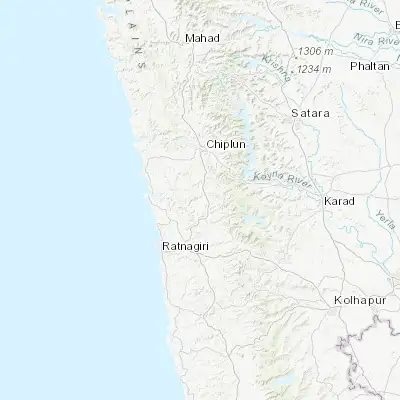 Map showing location of Mākhjan (17.269800, 73.500310)