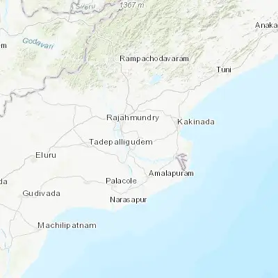 Map showing location of Mandapeta (16.862540, 81.929210)