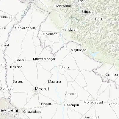 Map showing location of Mandāwar (29.486550, 78.127320)