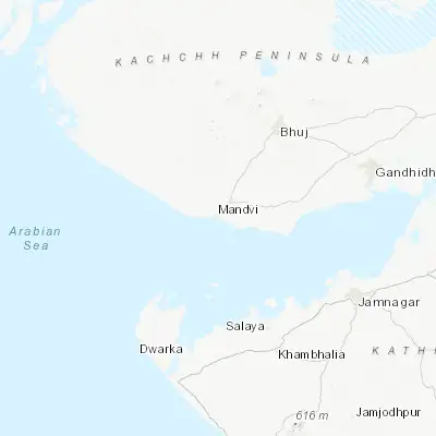 Map showing location of Māndvi (22.832820, 69.352370)