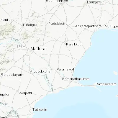 Map showing location of Mangalam (9.764730, 78.640370)