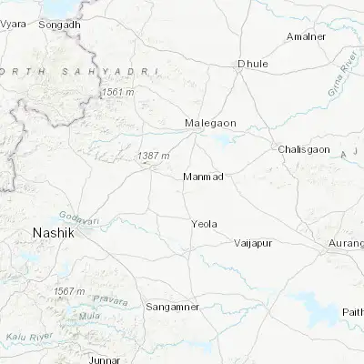 Map showing location of Manmād (20.253340, 74.437550)