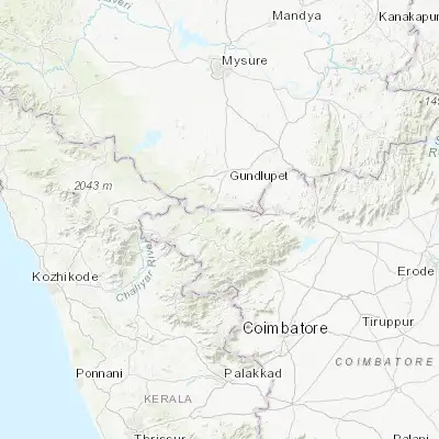 Map showing location of Masinigudi (11.568310, 76.640870)