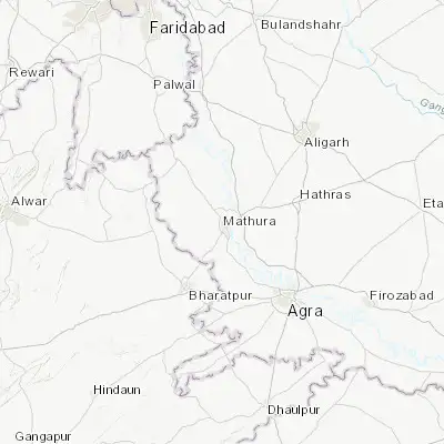 Map showing location of Mathura (27.503500, 77.672150)