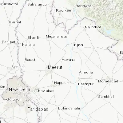 Map showing location of Mawāna (29.102880, 77.921990)