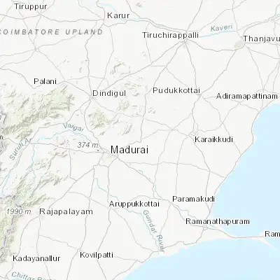 Map showing location of Melur (10.032410, 78.339300)