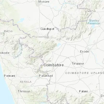 Map showing location of Mettupalayam (11.299710, 76.934850)
