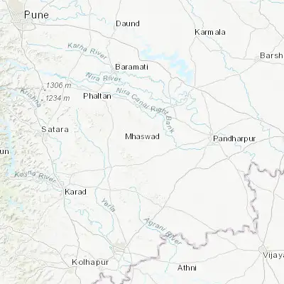 Map showing location of Mhāsvād (17.633590, 74.787730)