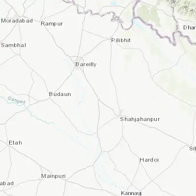 Map showing location of Mīrānpur Katra (28.029630, 79.667780)
