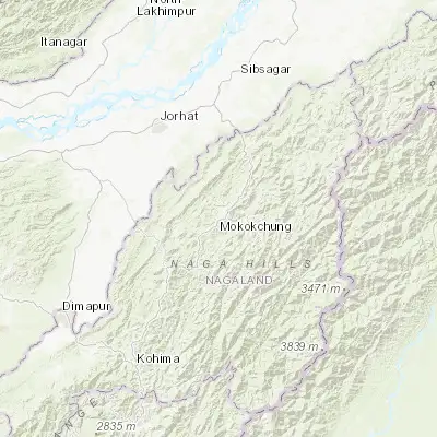 Map showing location of Mokokchūng (26.324800, 94.518340)