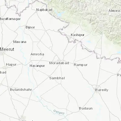 Map showing location of Morādābād (28.838930, 78.776840)