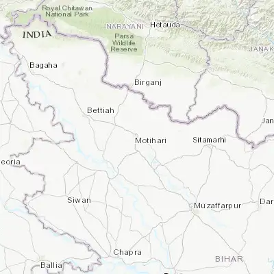 Map showing location of Mothīhāri (26.648620, 84.916560)