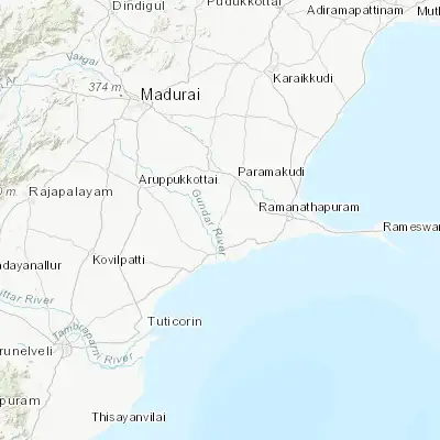 Map showing location of Mudukulattūr (9.341690, 78.513880)