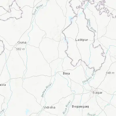Map showing location of Mungaoli (24.408370, 78.095880)