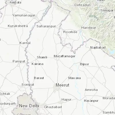 Map showing location of Muzaffarnagar (29.470910, 77.703320)
