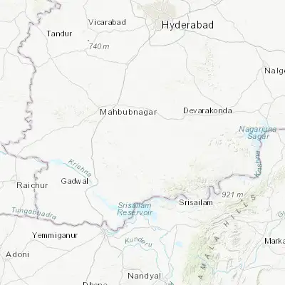 Map showing location of Nāgar Karnūl (16.482100, 78.324710)