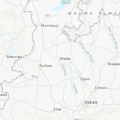 Map showing location of Nagda (23.458340, 75.417590)