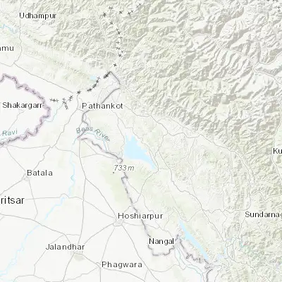 Map showing location of Nagrota (32.057100, 76.091390)