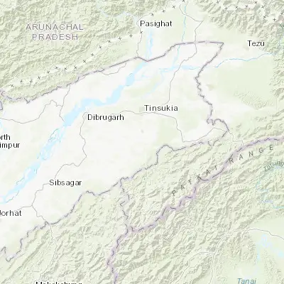 Map showing location of Nahorkatiya (27.289120, 95.341800)