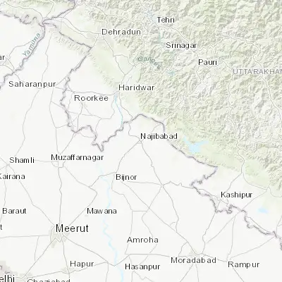 Map showing location of Najībābād (29.611940, 78.342740)