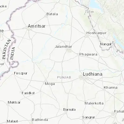 Map showing location of Nakodar (31.125860, 75.475080)