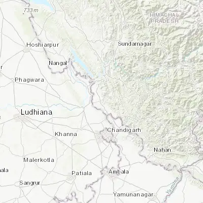Map showing location of Nālāgarh (31.041680, 76.722850)
