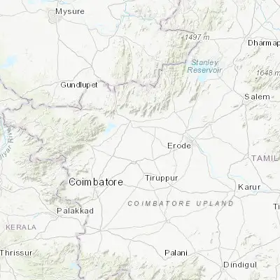 Map showing location of Nambiyūr (11.358110, 77.321150)