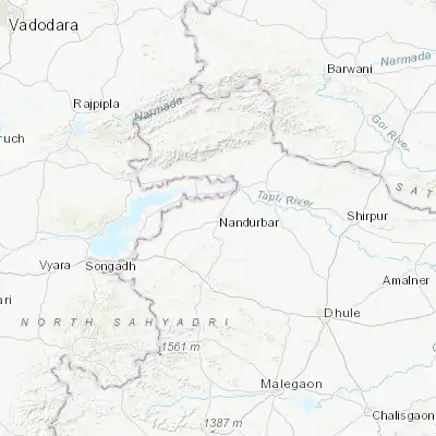 Map showing location of Nandurbar (21.366710, 74.240510)