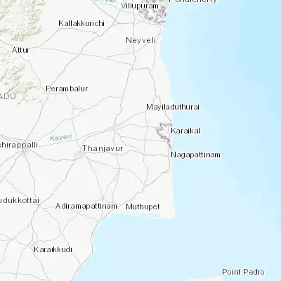 Map showing location of Nannilam (10.879330, 79.610620)