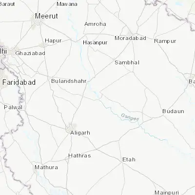 Map showing location of Naraura (28.201470, 78.387230)
